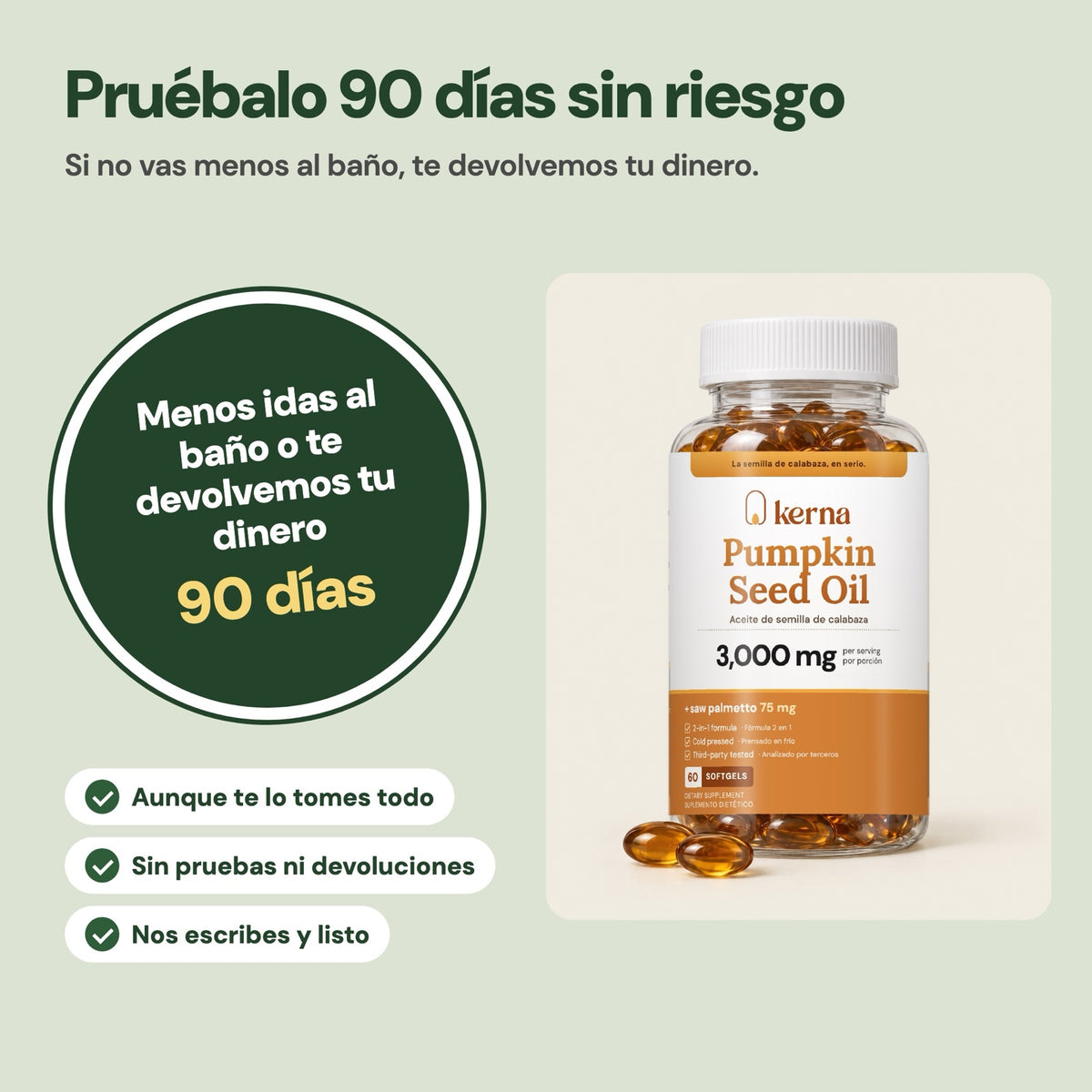 Garantía: menos idas al baño o te devolvemos tu dinero